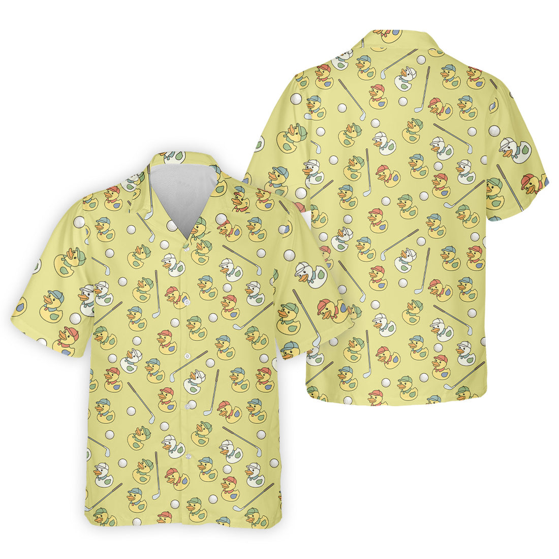 Duck T-shirt Mens Funny Golf Shirts, Golf Tops For Men, Hawaiian Golf Shirts, Golfing Apparel