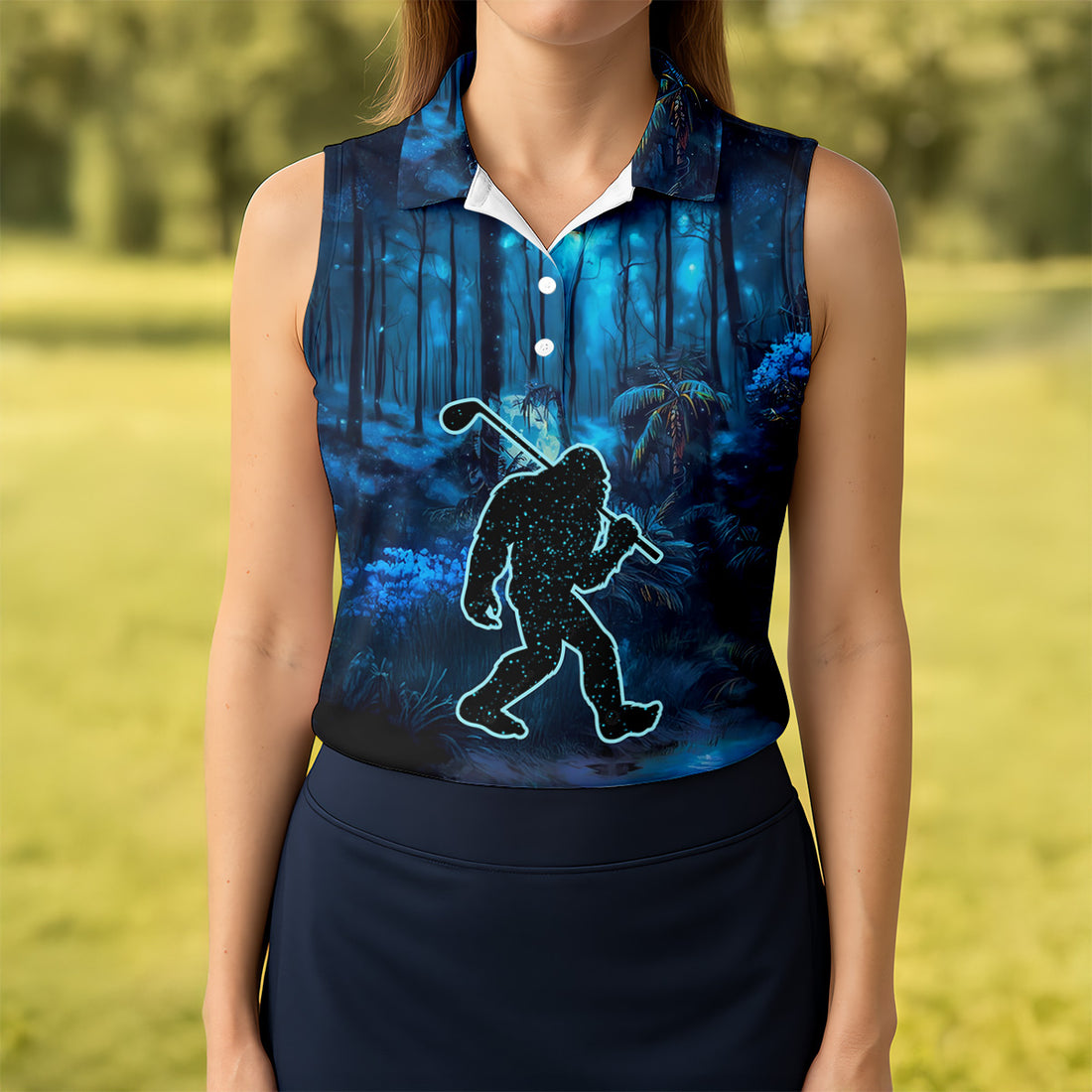 Not All Who Wander Are Lost Bigfoot Women's Golf Polo Shirt, Bigfoot Golf Shirt, Ladies Golf Shirt, Women Golf Shirt