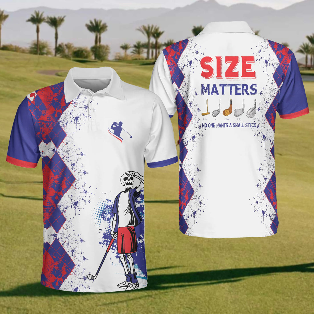Size Matters No One Wants A Small Stick Mens Golf Polo Shirt, Mens Golf Gift, Funny Golf Shirt