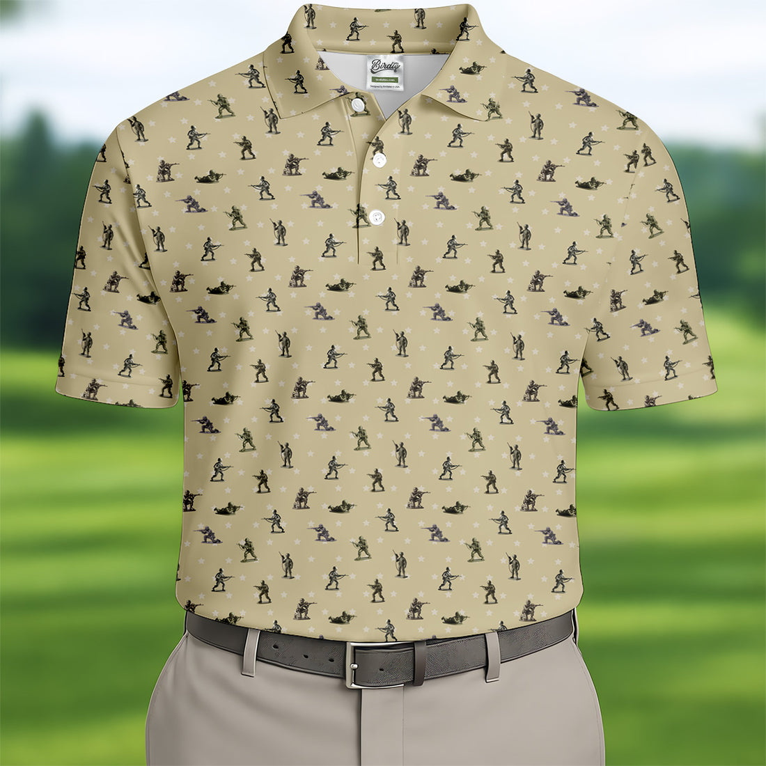 Veteran Khaki Golf Tops For Men, Polo Shirts For Men, Gift For Veteran, Veterans Day Gift