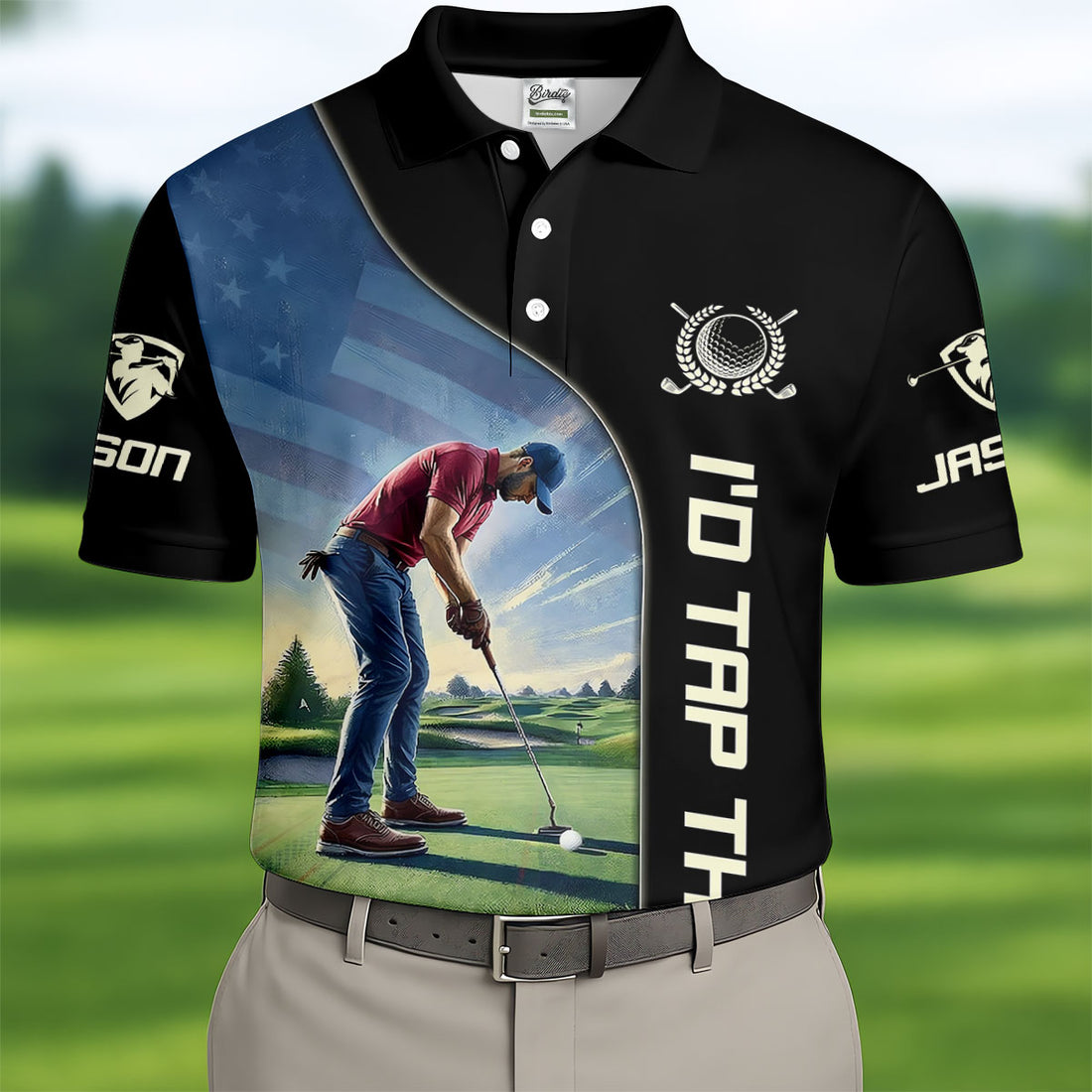 I'd Tap That 250th Anniversary Patriotic Golf Shirt, 4th Of July Golf Shirts For Men