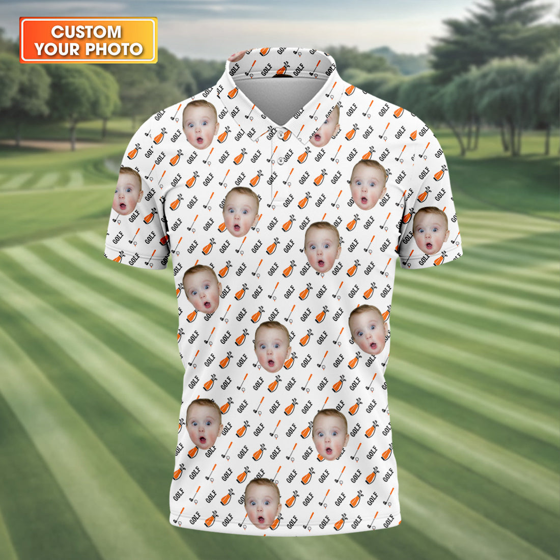 Custom Face Golf Shirt, Funny Golf Shirt, Gifts For The Golfing Dad, Christmas Golf Gift