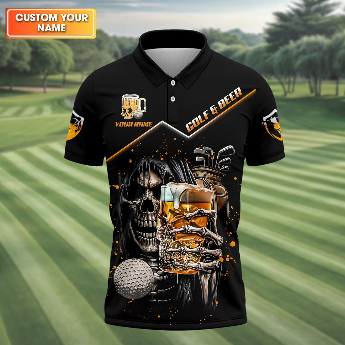 Custom Golf And Beer Soul Keeper Golf Polo Shirt , Funny Golf Shirt, Gift For Golfers