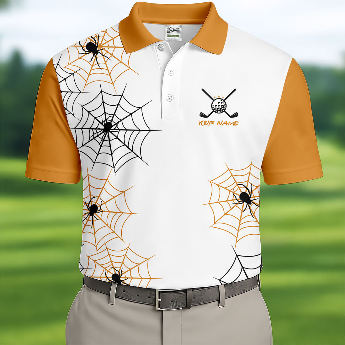 Custom Name Halloween Horror Character Golf Shirt, Golf Shirts For Men, Hawaiian Golf Shirt