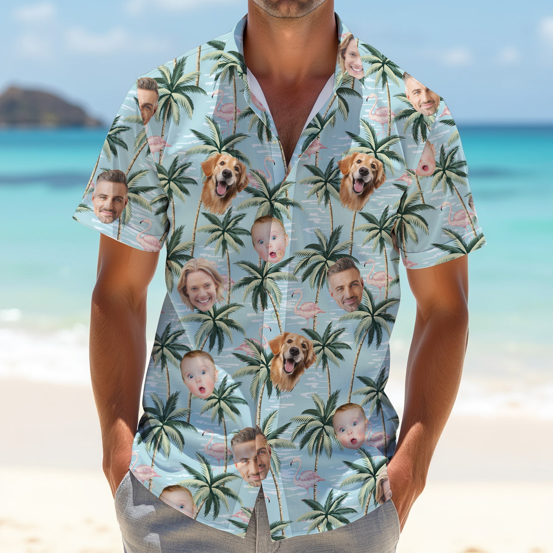 Pink Flamingo Hawaiian Shirt, Custom Team Shirt, Green Polo Shirt, Best Gifts For Men Golfers