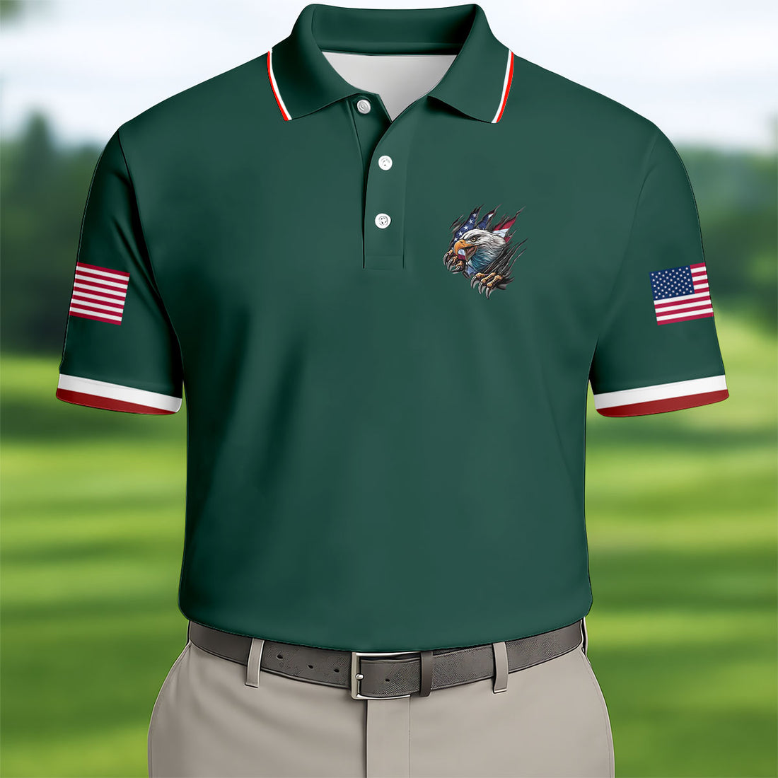 250 Years Of Freedom Golf Shirt, Patriotic Eagle Men's Polo Shirt, USA 250th Anniversary Golf Apparel