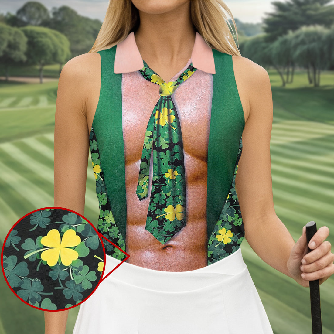 Funny St Patrick's Day Shamrock Golf Shirt, Women's Golf Shirts, Ladies Golf Polos, Women's Polo Shirt