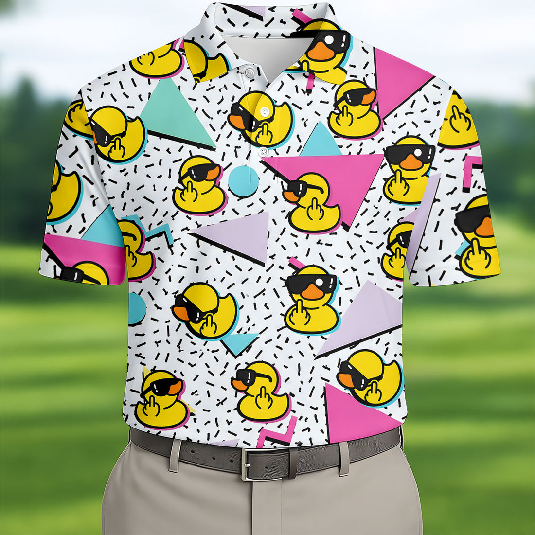 Funny Rubber Duck Golf Shirt, Cute Golf Outfit, Men's Golf Shirt, Polo Shirts For Men