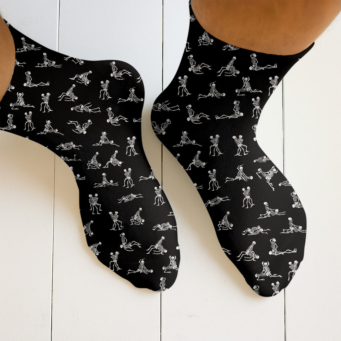 Funny Skeleton Black Men Golf Socks, Best Socks For Men, Fun Socks, Christmas Golf Gift