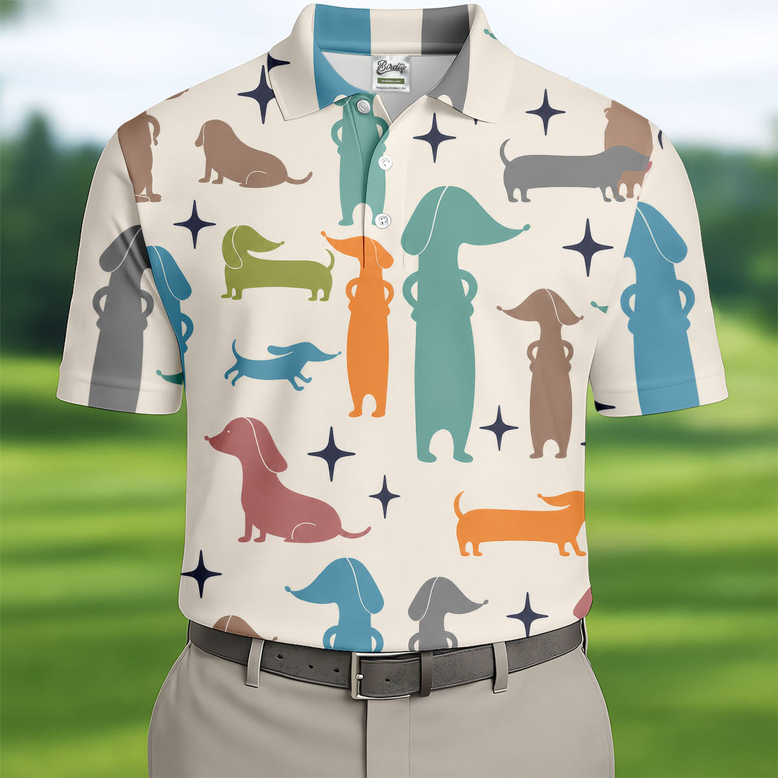 Funny Dachshund Hawaiian Golf Shirt, Retro Golf Shirt, Men's Golf Shirt, Polo Shirts For Men