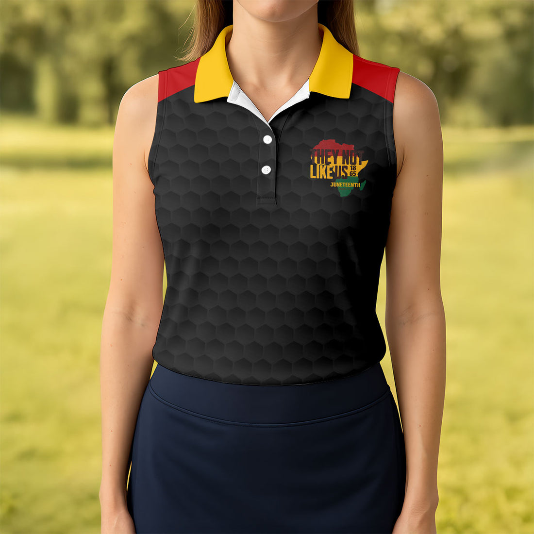 Juneteenth They Not Like Us 1865 Performance Golf Polo Shirt, Golf Shirts For Women, Women's Golf Apparel