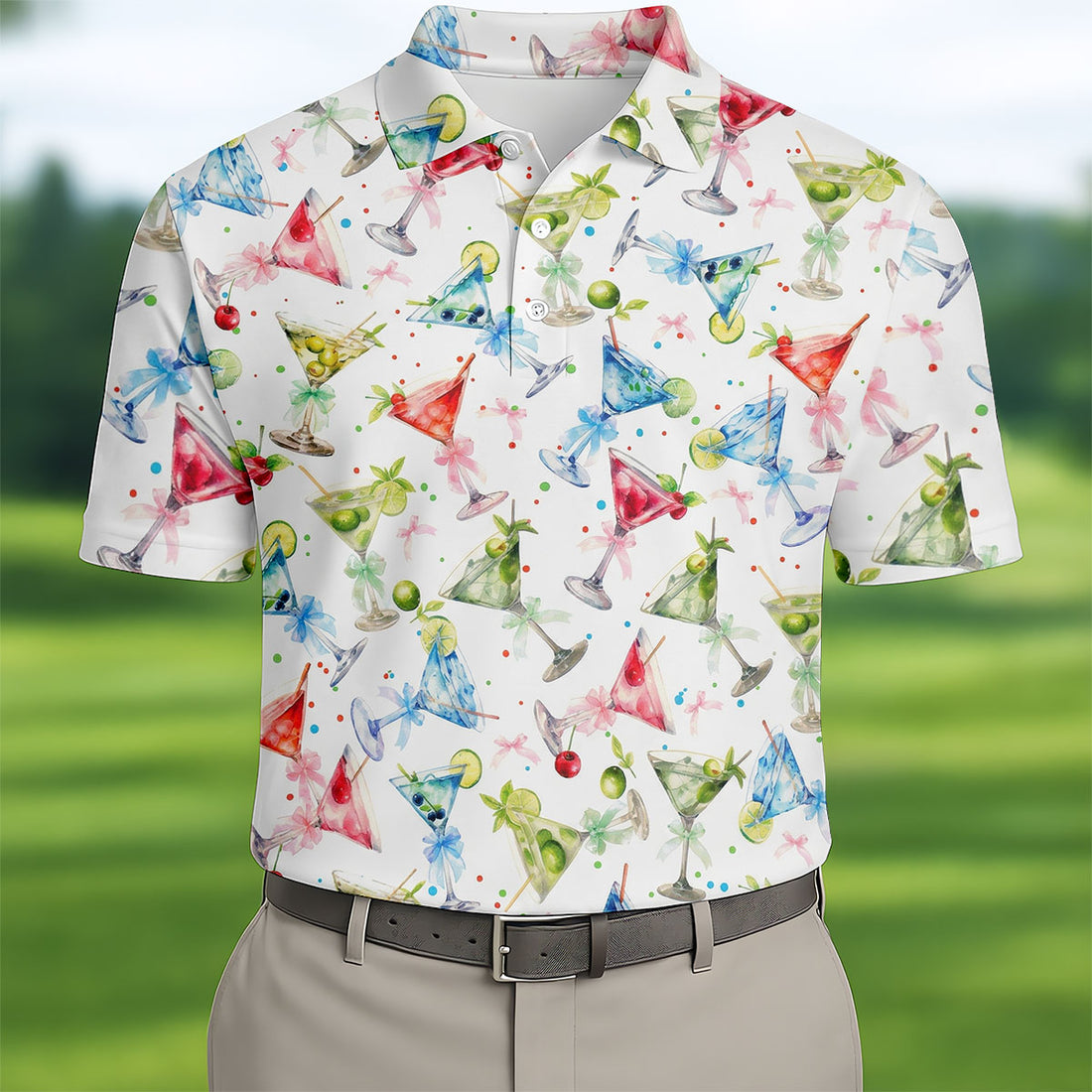 Coquette Martini Cinco De Mayo Celebration Golf Tops For Men, Summer Theme Polo Shirts For Men