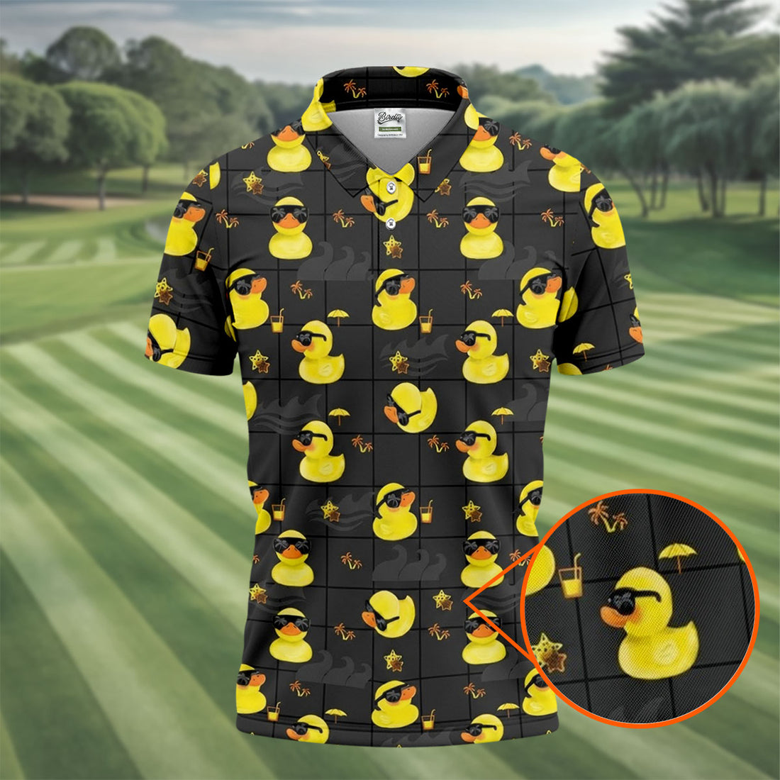 Yellow Rubber Duck Men's Funny Golf Shirts, Black Golf Shirt, Polo Shirts For Men, Golf Shirts For Men