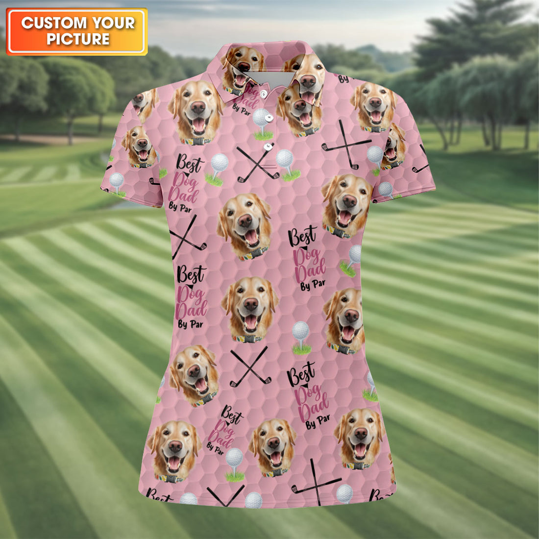 Best Dog Mom By Par Custom Face Womens Golf Polo Shirt, Ladies Golf Shirt, Mother's Day Gift