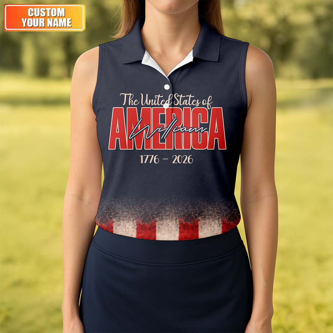 God Bless America Faith Cross Bald Eagle Patriotic Golf Shirt, 250 Years Golf Shirt For Women