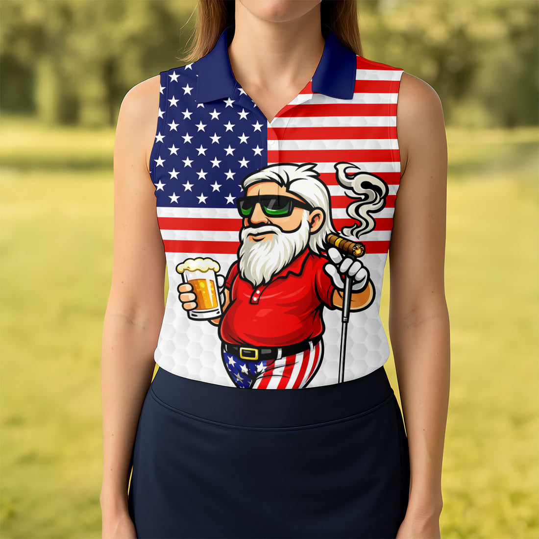 I Make Golf Ball And Beer Disappear Funny American Flag Golf Shirt, 250 Years Golf Shirt For Women