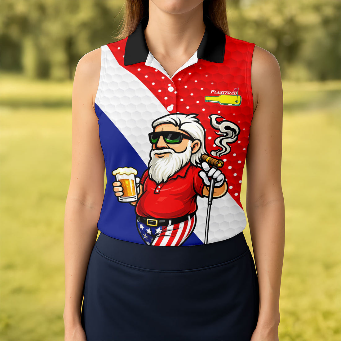 Grip It Rip It Sip It Golf And Beer Patriotic Man Funny Golf Shirt, 250 Years 4th Of July Golf Shirt For Women