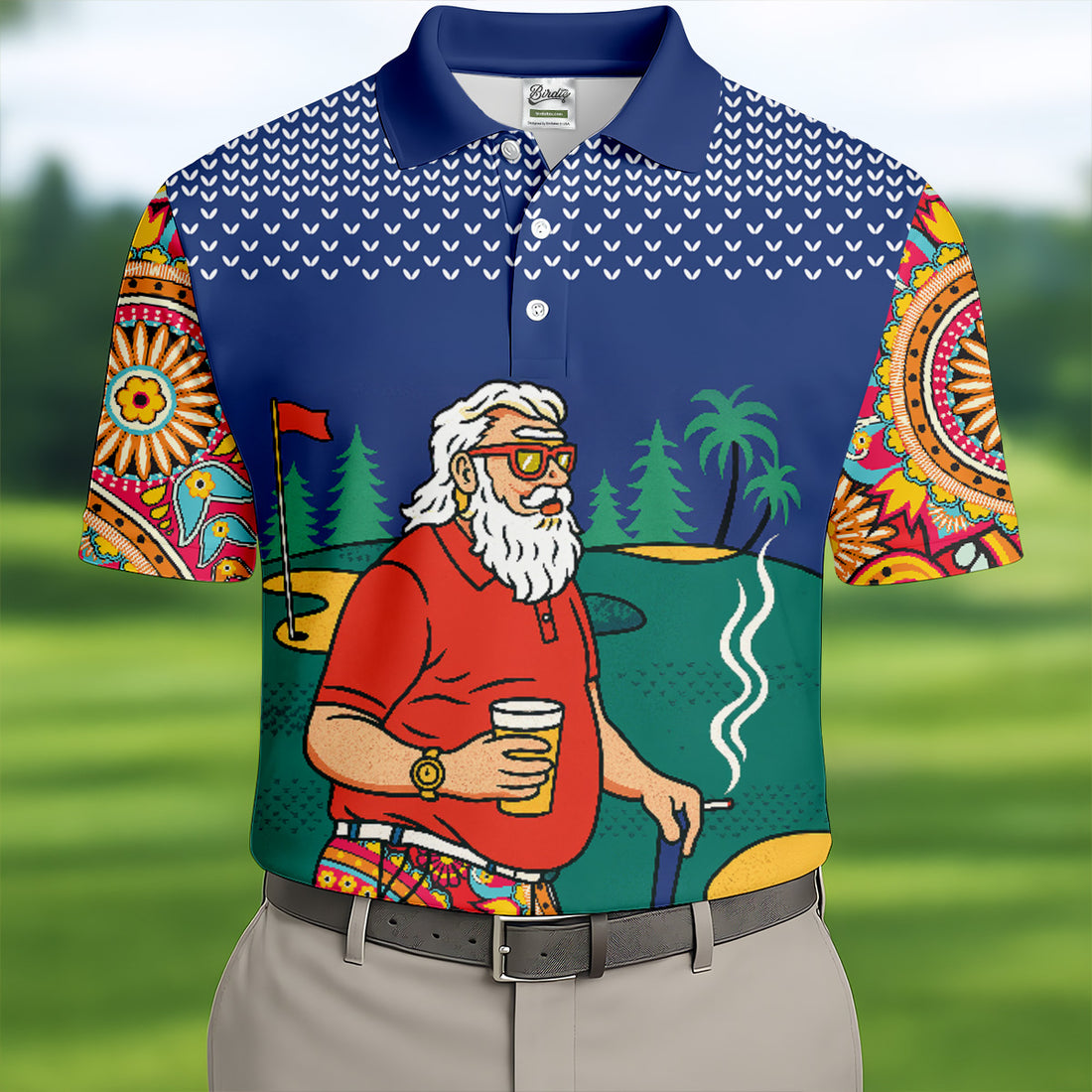 Funny Bearded Golfer Beer Lover Hawaiian Golf Shirt, Hawaiian Golf Shirt, Printed Golf Shirts