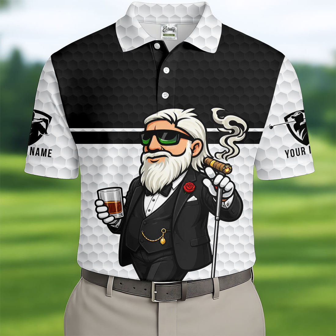 The Golf Father Golf Man Golf Ball Pattern Funny Golf Shirts, Father's Day Golf Shirt, Golf Gift For Dad