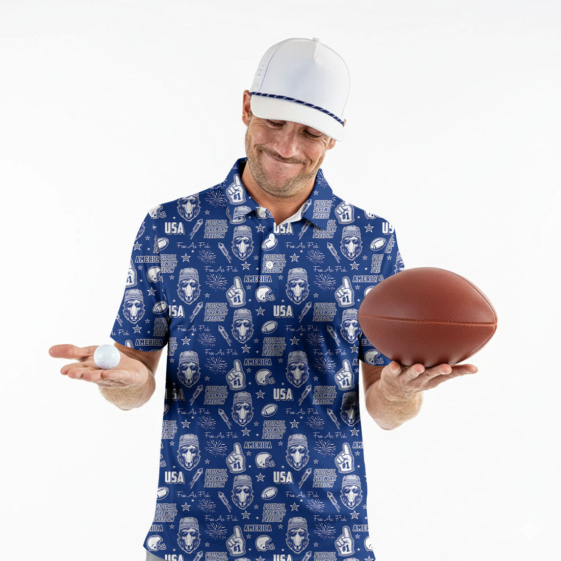 Anthropomorphic Horse Speed Blue Sport Polo, American Football League Gift Ideas For Football Fans