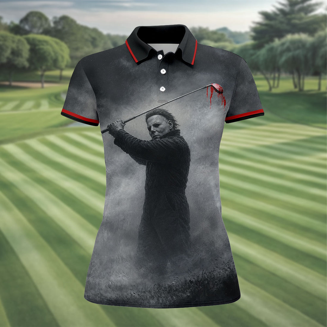 You Cant Kill The Bogeyman Horror Character Halloween Shirt, Womens Golf Polo, Ladies Golf Shirts