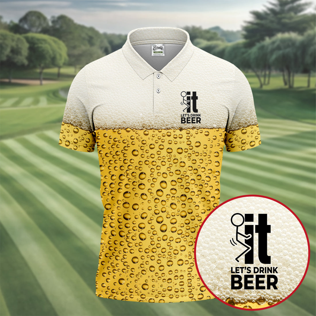 Beer Foam Sleeveless Golf Shirt, Golf Shirts For Men, Men's Golf Polo, Hawaiian Golf Shirt