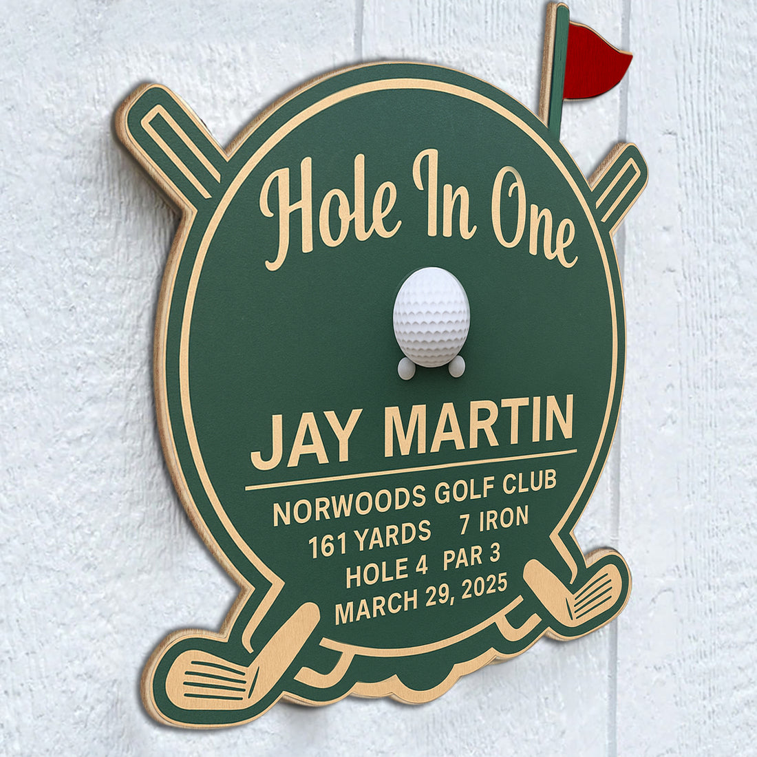 Hole In One Custom Golf Wood Sign, Hole In One Display, Golf Gifts For Men