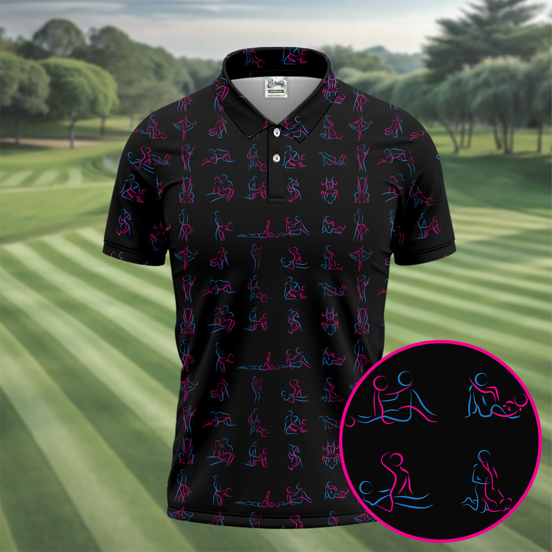 Funny Neon Couples Pattern Golf Polo Shirt, Golf Shirts For Men, Mens Golf Apparel