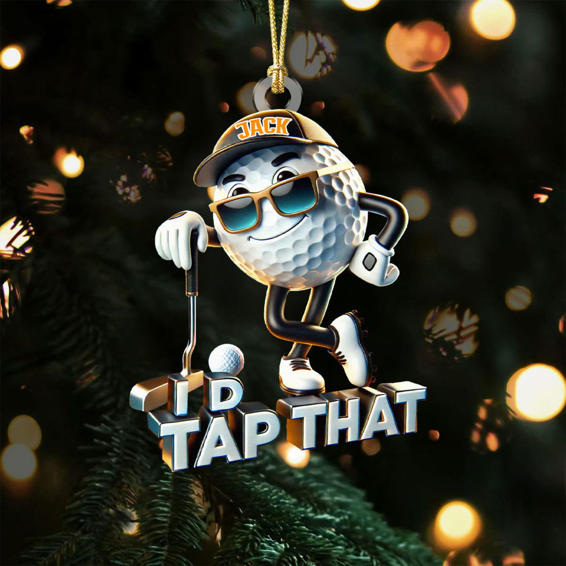 I'd Tap That Cool Golf Ball Acrylic Ornament, Golf Xmas Ornaments, Golf Christmas Gifts