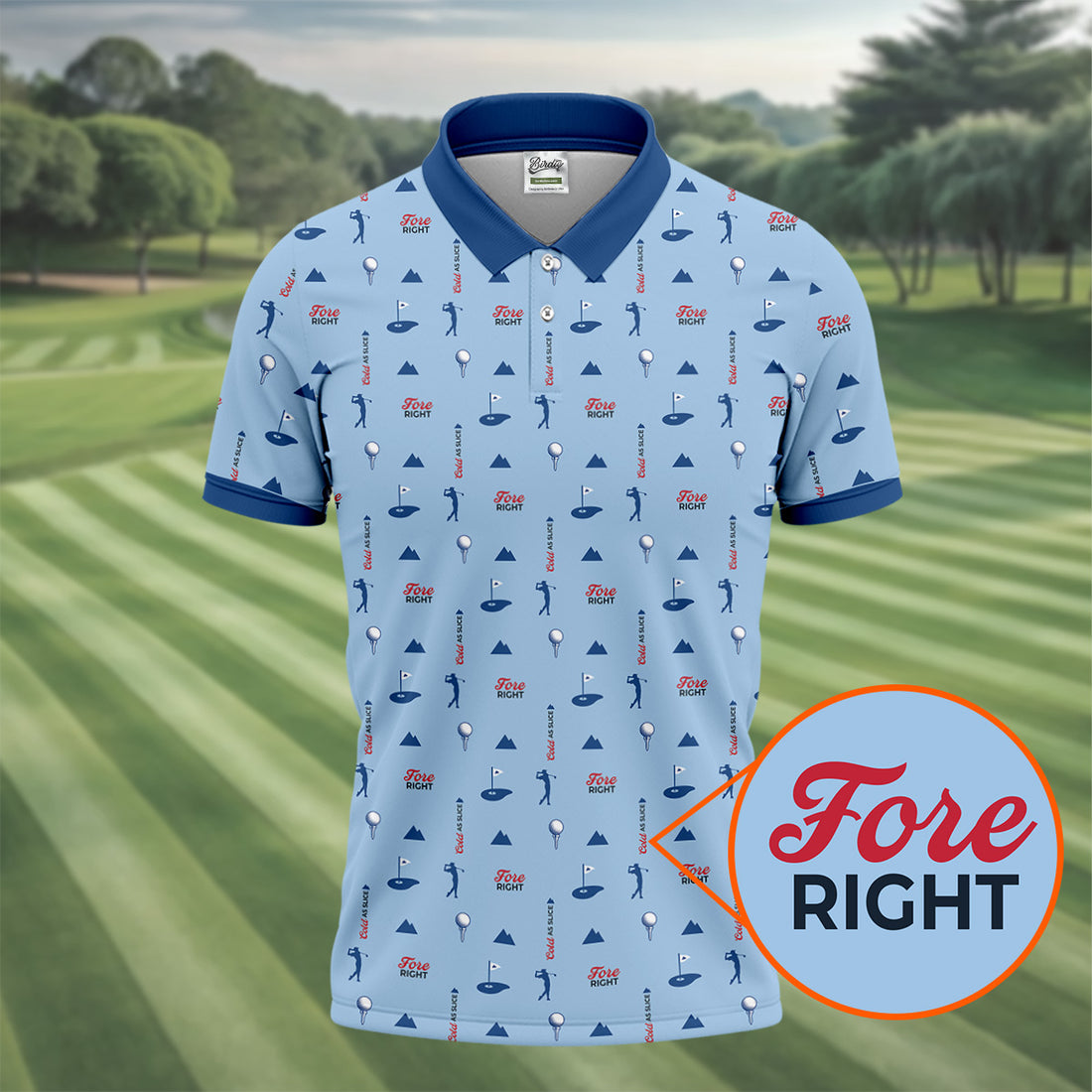 Fore Right Cold As Slice Golf And Beer Golf Shirts For Men, Polo Shirts For Men, Golfing Apparel