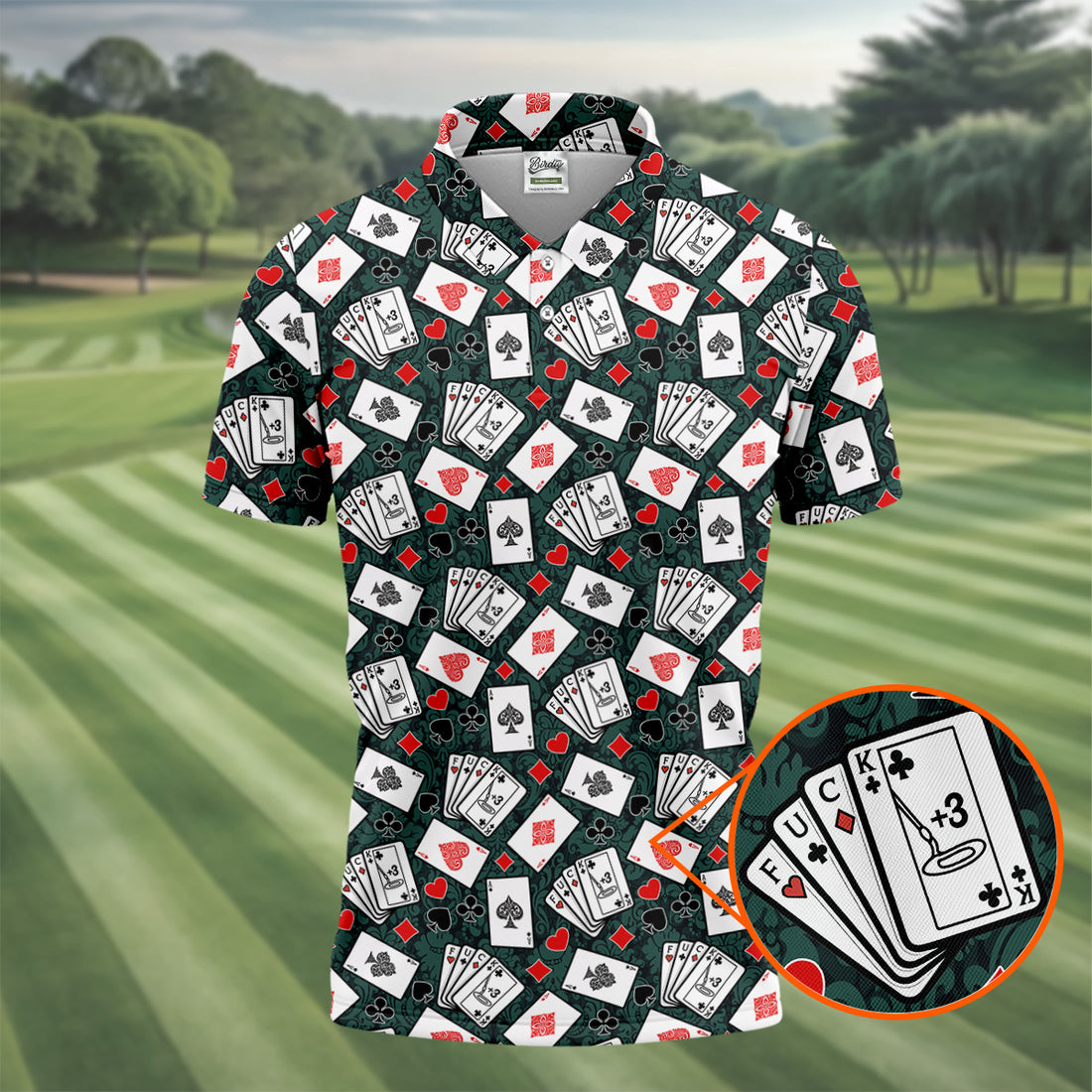 Funny F*ck Three Putts Cards Casino Themed Golf Tops For Men, Polo Shirts For Men, Golf Shirts For Men