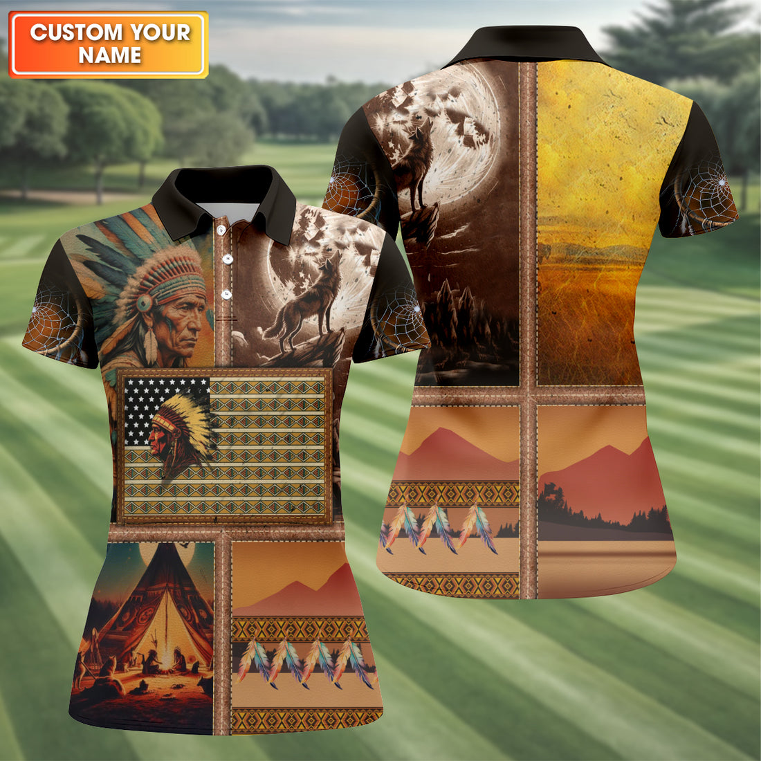 Native Heritage Women's Golf Tops, Native American Ancestry Ladies Golf Polos, Indigenous Peoples Month