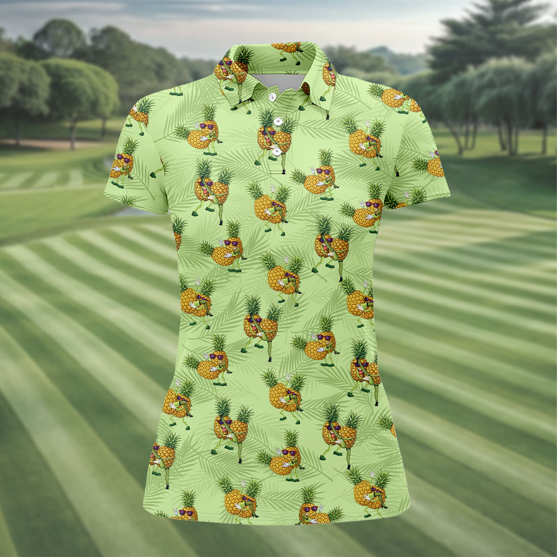 Pineapple Couple Naughty Position Fun Women's Golf Shirts, Valentines Golf Gift, Ladies Golf Polos