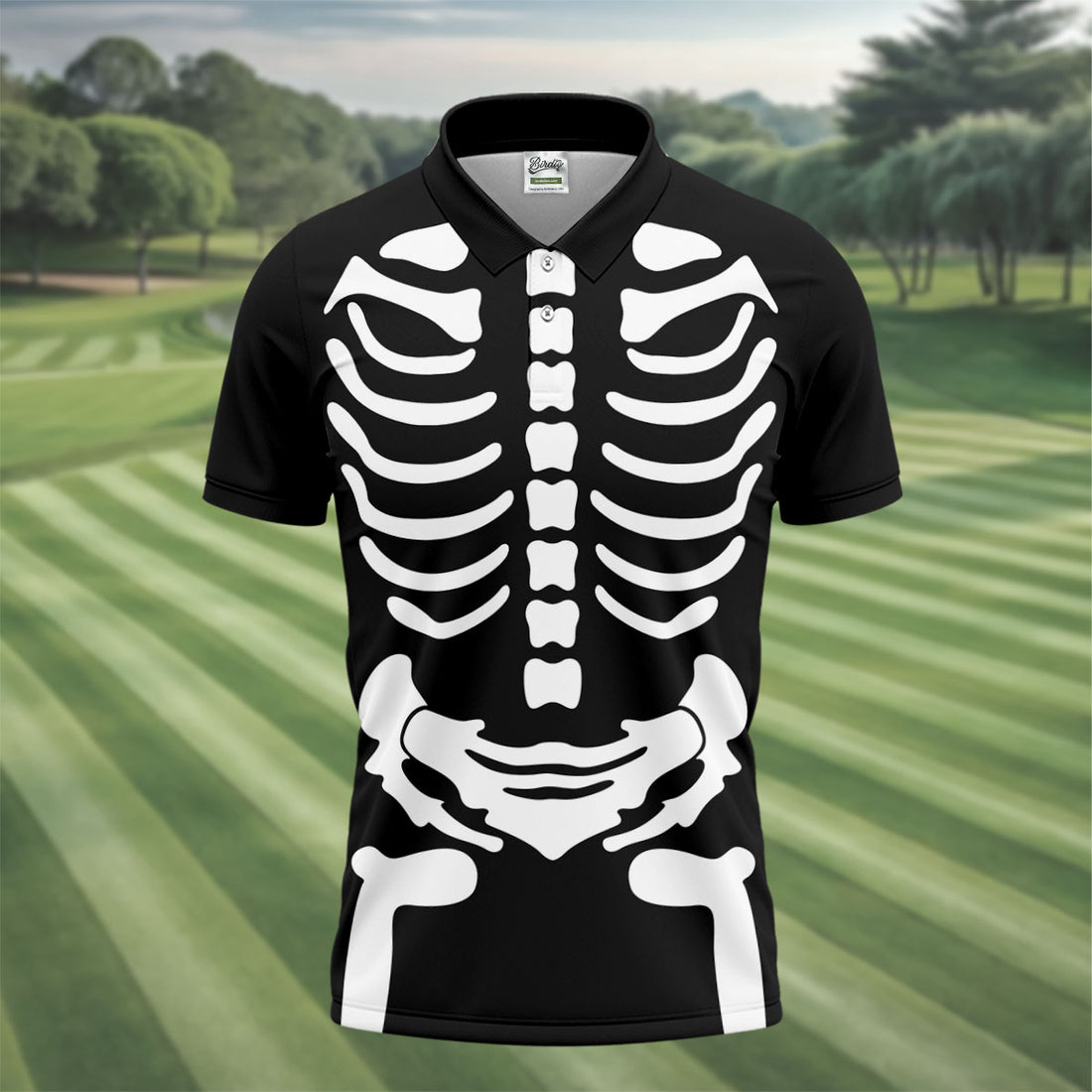 Halloween Skeleton Costume Golf Shirt, Men's Golf Shirt, Hawaiian Golf Shirt For Men
