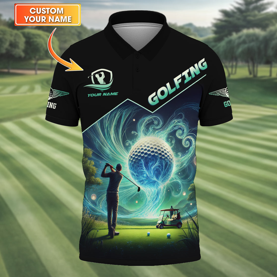 Custom Men's Golf Polo Shirt, Golfing Apparel, Mens Golf Gift, Gift For Golf Lovers