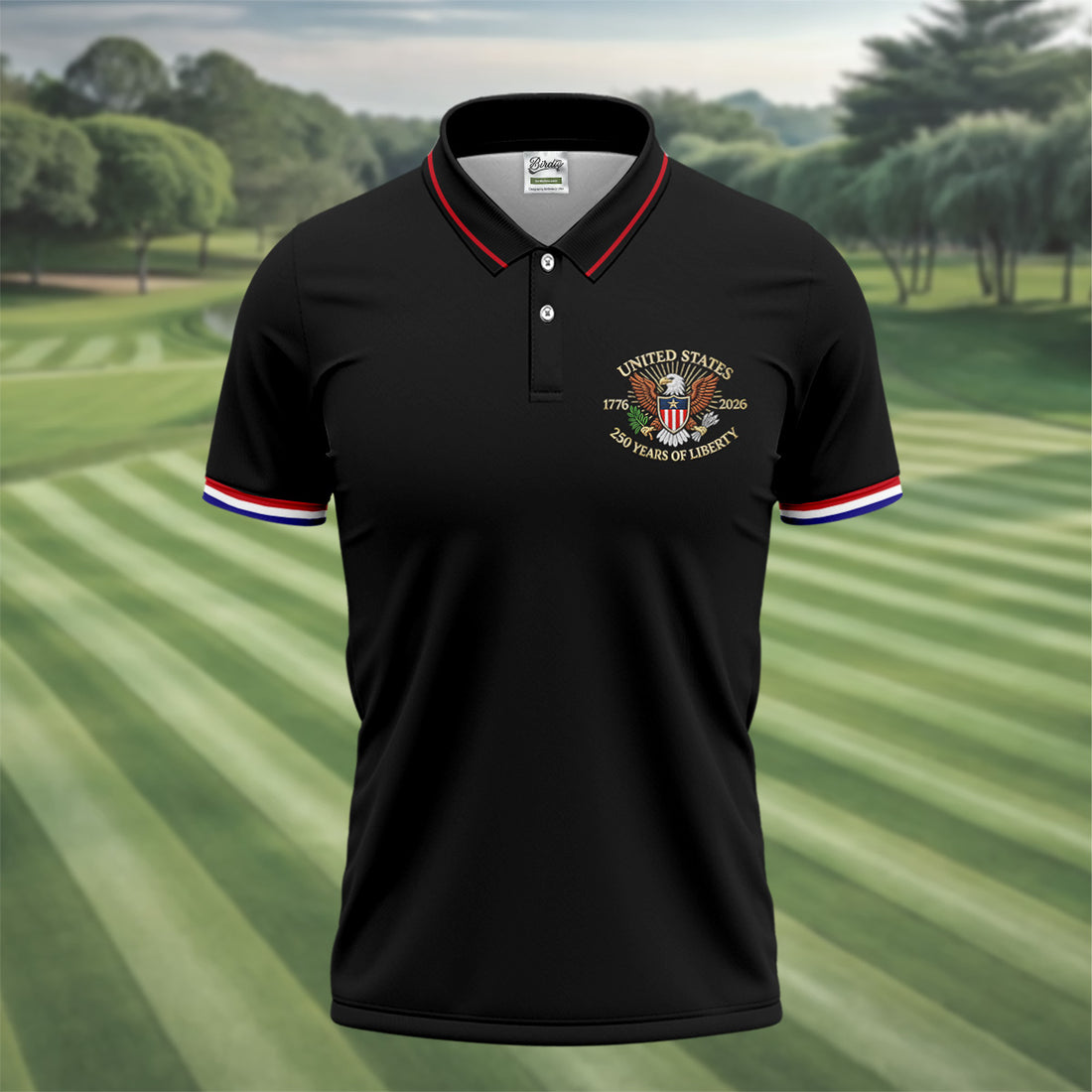 America Bald Eagle 250 Years Of Liberty Patriotic 4th Of July Golf Shirt, Golf Shirts For Men