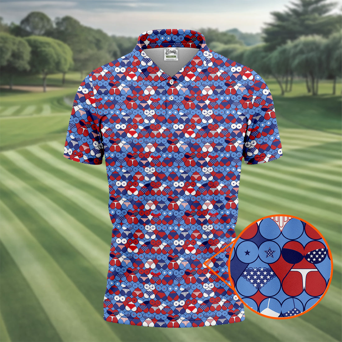 Red Blue White Naughty Fun Patriotic Golf Shirt, 250th Anniversary Fun Golf Shirts For Men, Polo Shirts For Men