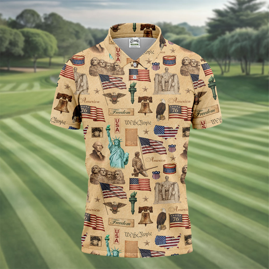 We The People America Freedom 250th Anniversary Vintage Golf Shirt, Patriotic 4th Of July Golf Shirts For Men