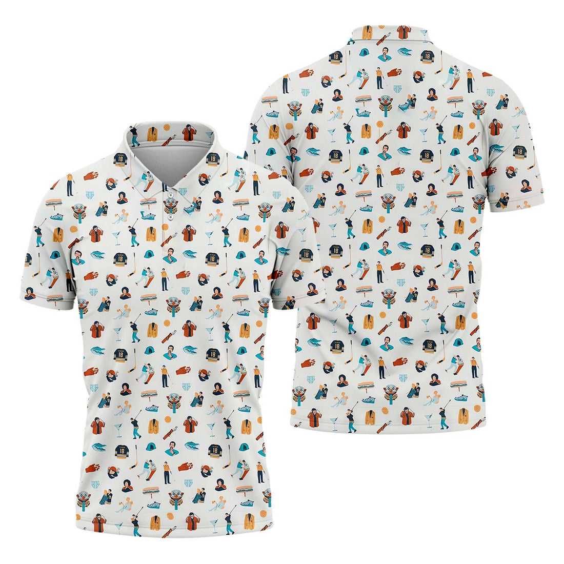 Adventure Icons Golf Polo Shirt, Golf Gifts For Men, Golf Gift Ideas