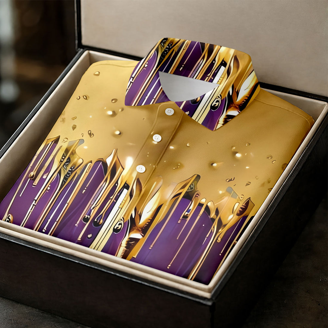 Purple Green Gold Dripping Effect Mardi Gras Golf Shirt, Women's Golf Shirts, Ladies Golf Polos