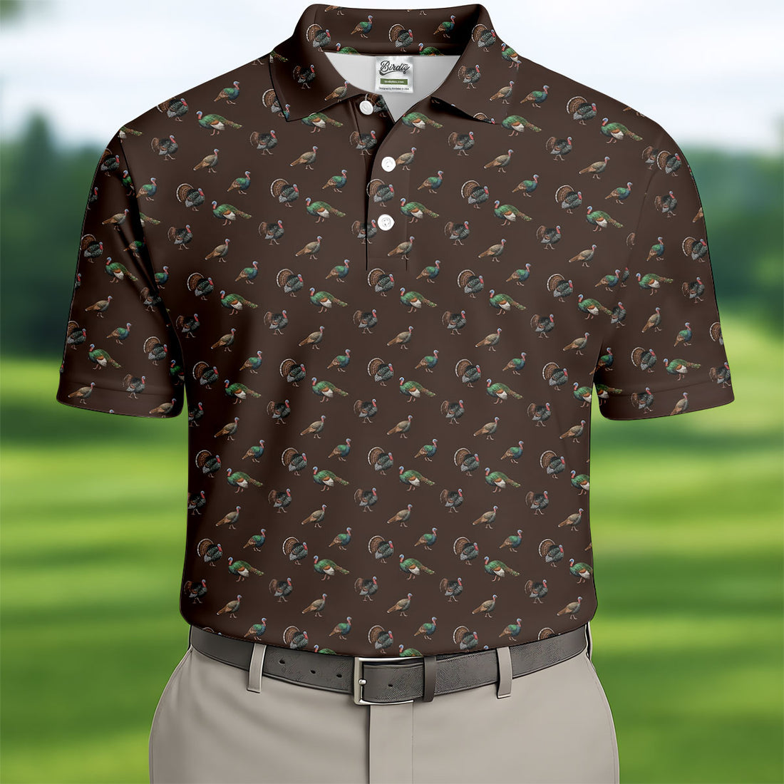 Turkey Hunting Seamless Pattern Funny Golf Shirts, Father's Day Golf Shirt, Golf Gift For Dad