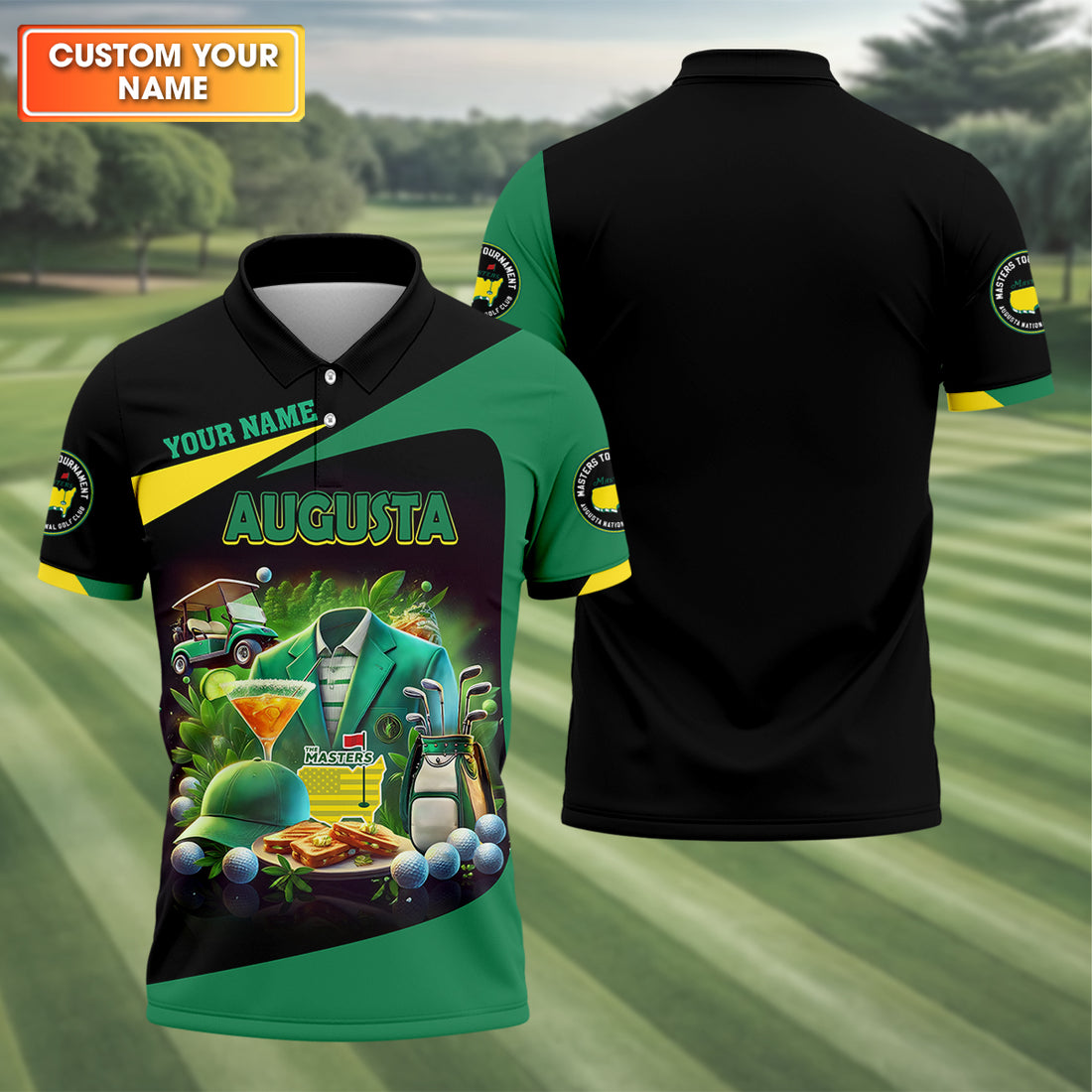 Custom Augusta Golf Tournament Men's Golf Polo Shirt, Mens Golf Gift, Mens Golf Shirt
