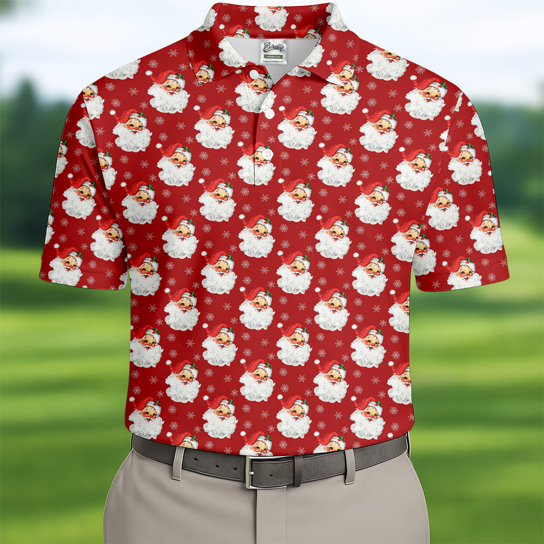 Vintage Santa Claus Red Christmas Golf Tops For Men, Christmas Golf Shirt, Polo Shirts For Men, Golf Shirts For Men