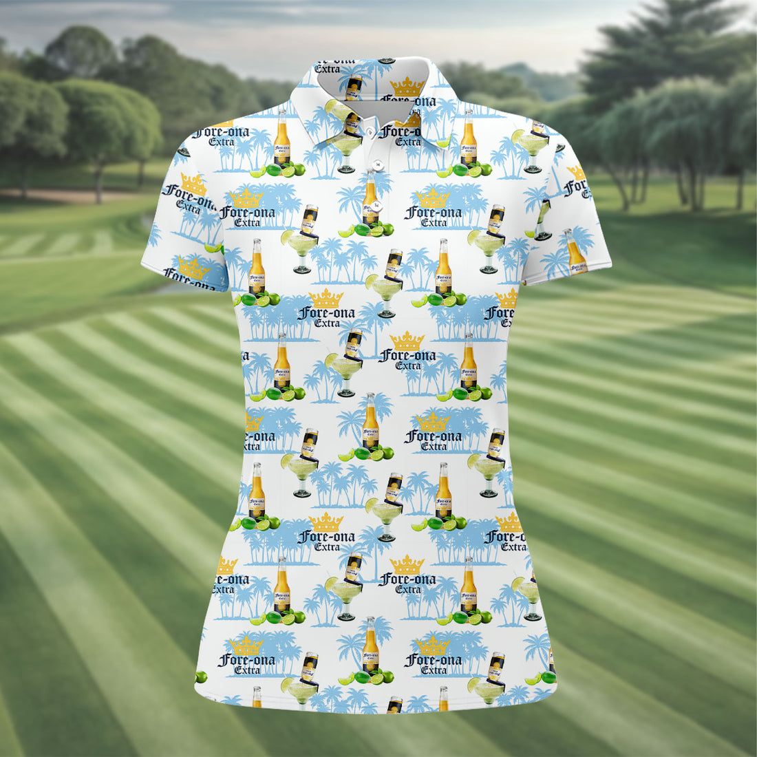 Fore-ona Extra Find Your Fairway Golf And Beer Fun Women's Golf Shirts, Ladies Golf Shirts