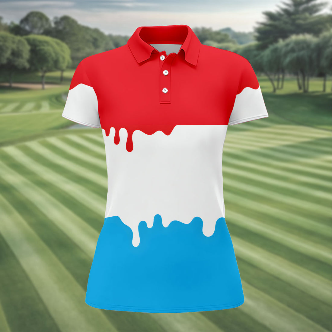 Funny Ice Cream Hawaiian Golf Shirt, Summer Vibe Women's Golf Tops, Ladies Golf Shirts