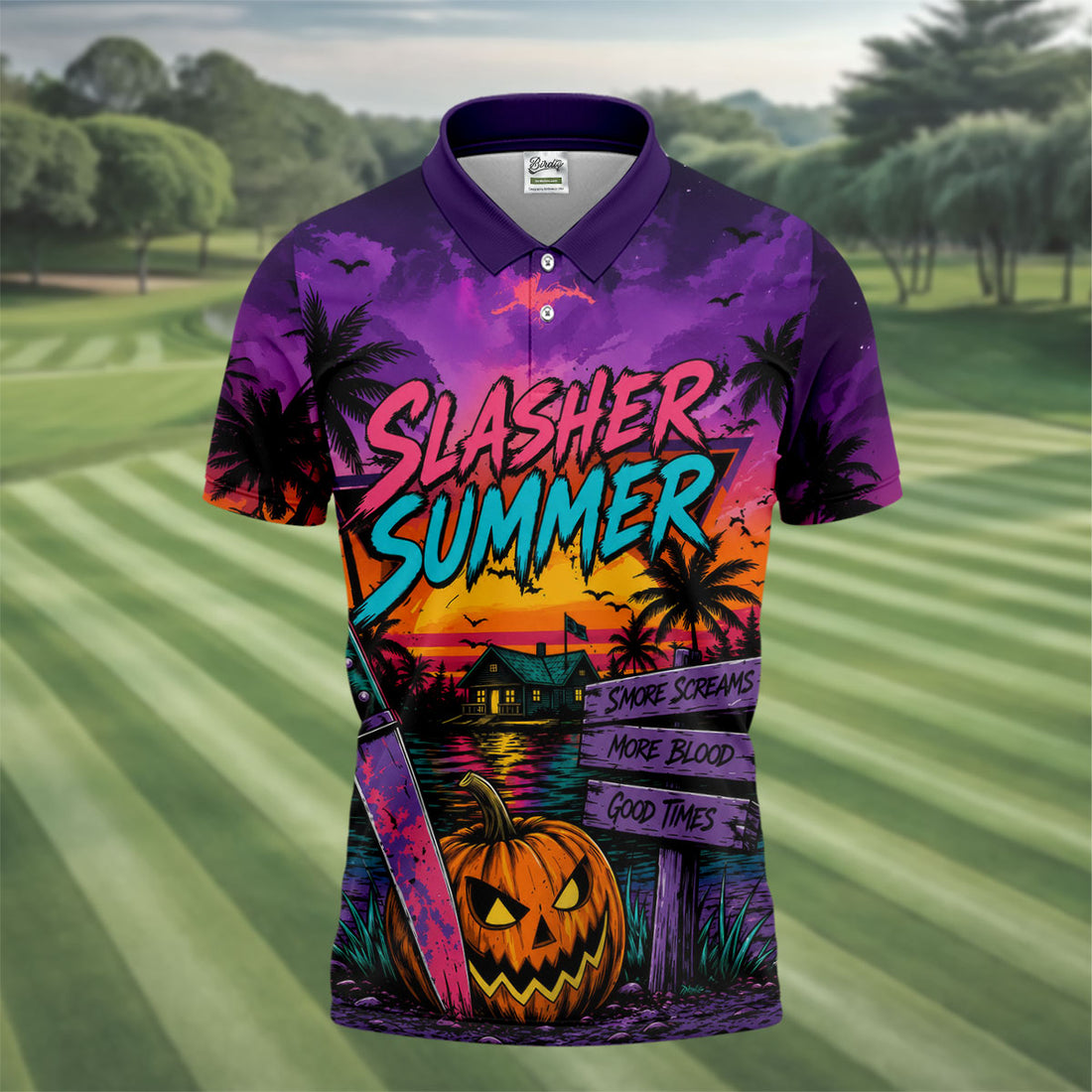 Slasher Summer Halloween Golf Shirt, Printed Golf Shirts, Hawaiian Golf Shirt