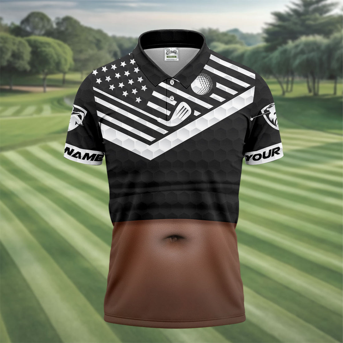 Personalized Dark Skin Beer Belly Golf Polo Shirt, Golf Shirts For Men, Mens Polo Shirts