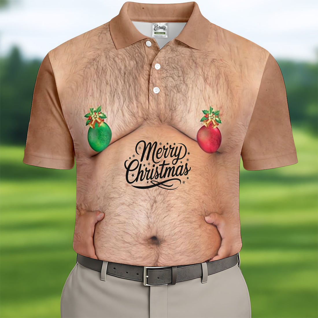 Funny Ugly Hairy Belly Golf Tops For Men, Christmas Golf Shirt, Polo Shirts For Men, Golf Shirts For Men