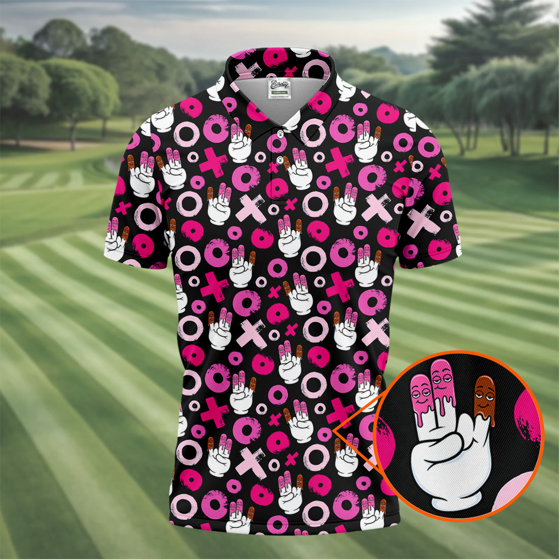 Chocolate Fingers Adult Humor XOXO Fun Golf Shirts For Men, Valentines Golf Gift, Polo Shirts For Men
