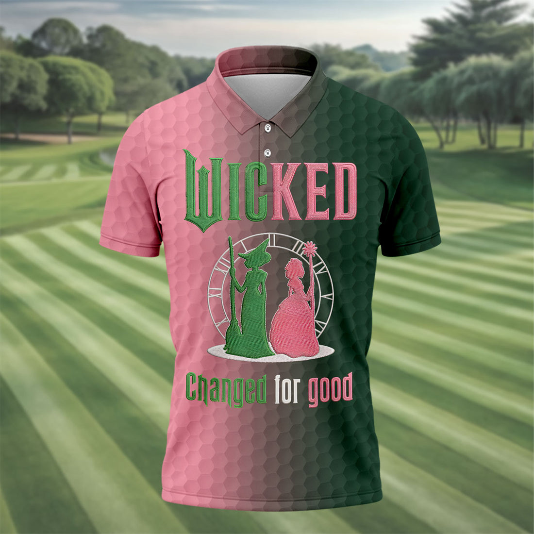 Wicked Changed For Good Embroidered Golf Shirt, Men's Golf Shirt, Hawaiian Golf Shirt
